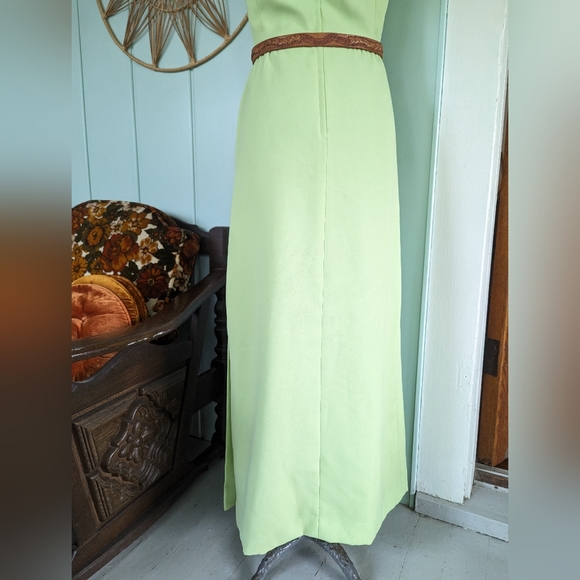 Vintage Pale Green Long Dress - Picture 5 of 8